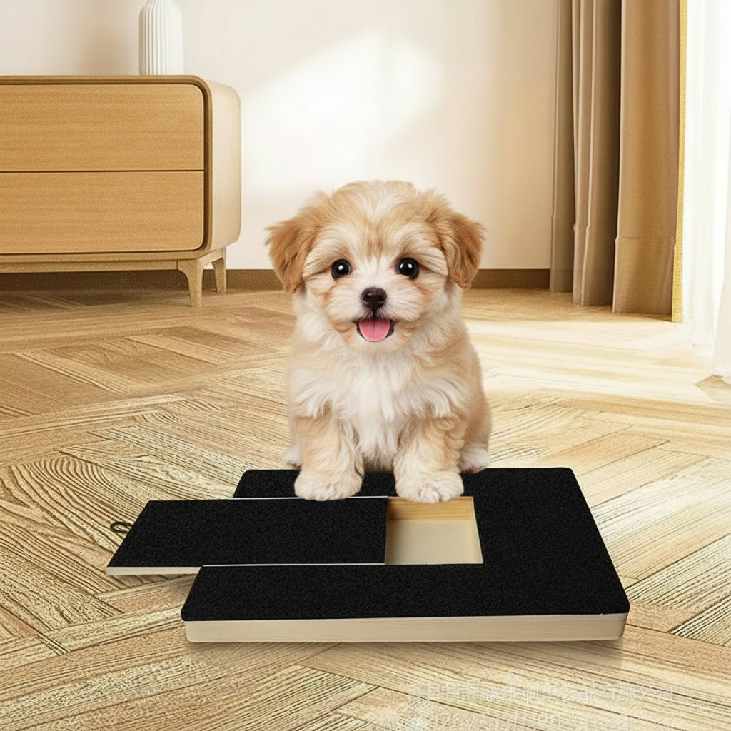 Hunde Kratzbrett – Nagelfeile für Hunde | Kratzpad aus Holz mit Leckerlischublade