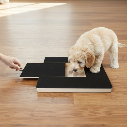 Hunde Kratzbrett – Nagelfeile für Hunde | Kratzpad aus Holz mit Leckerlischublade