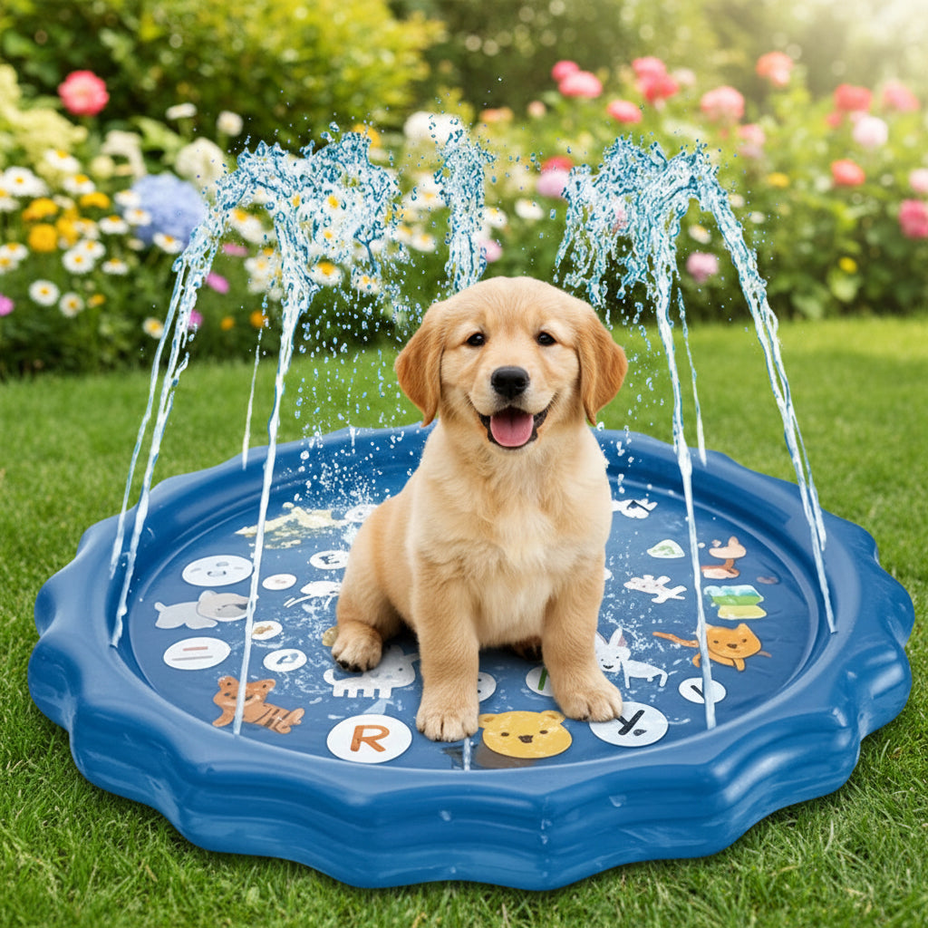 Hundeplanschbecken mit Wassersprühfunktion