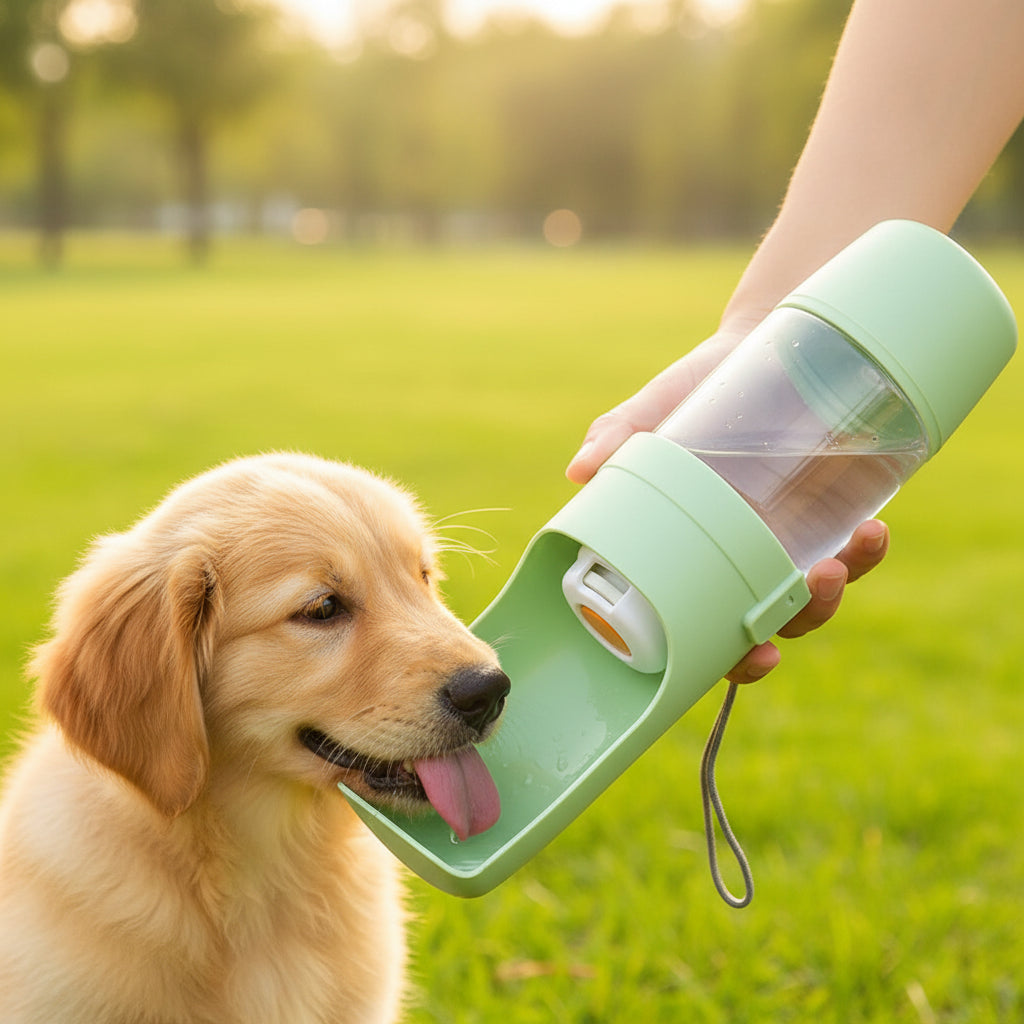 Woofiva Trinkflasche für unterwegs – Wasser & Snacks immer dabei