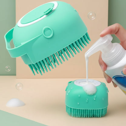 2-in-1 Badebürste mit Shampoo-Spender – Sanfte Massage für glückliche Hunde & Katzen