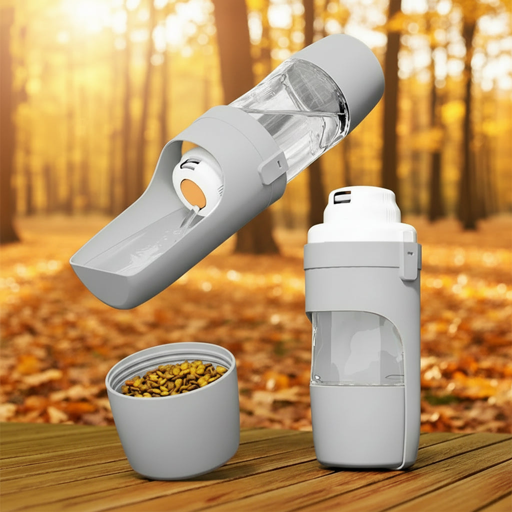 Woofiva Trinkflasche für unterwegs – Wasser & Snacks immer dabei