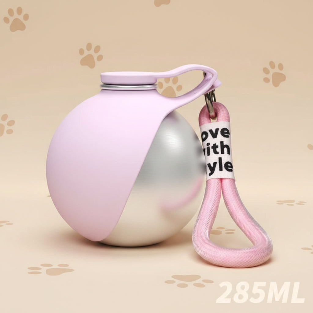 Trinkflasche für Hunde – 285ml Edelstahl mit Silikonnapf