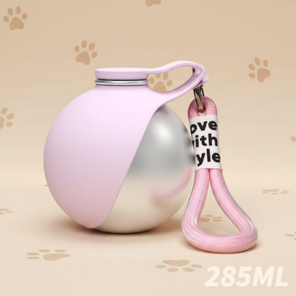 Trinkflasche für Hunde – 285ml Edelstahl mit Silikonnapf