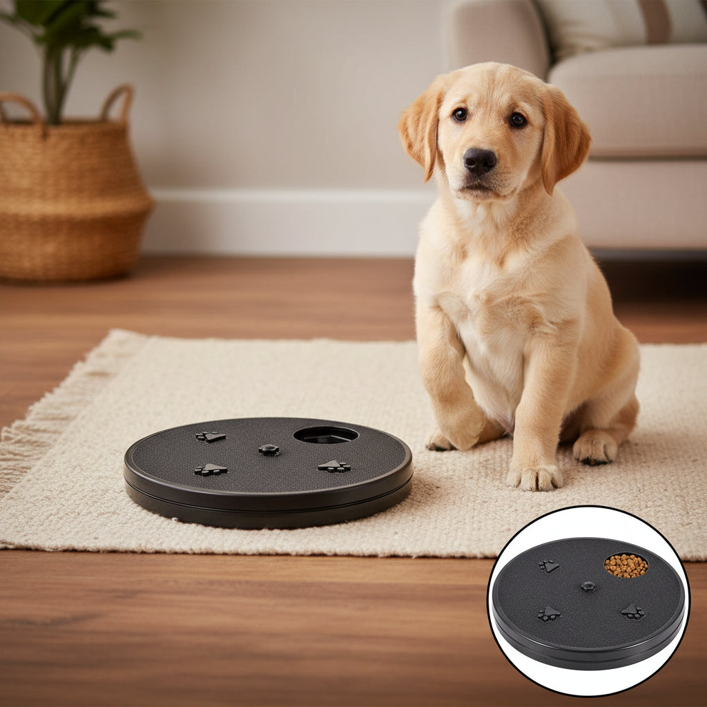 Hunde Kratzbrett – Nagelfeile für Hunde | Kratzpad aus Holz mit Leckerlischublade