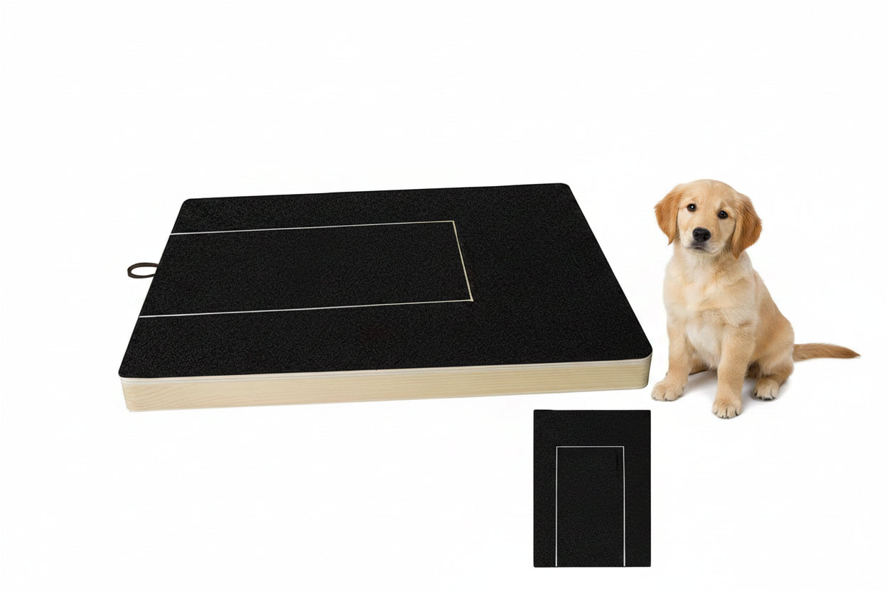 Hunde Kratzbrett – Nagelfeile für Hunde | Kratzpad aus Holz mit Leckerlischublade